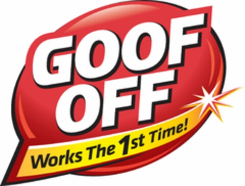 GOOF OFF WORKS THE 1ST TIME! Logo (USPTO, 04/12/2017)