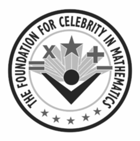 THE FOUNDATION FOR CELEBRITY IN MATHEMATICS = X + - Logo (USPTO, 07/13/2017)