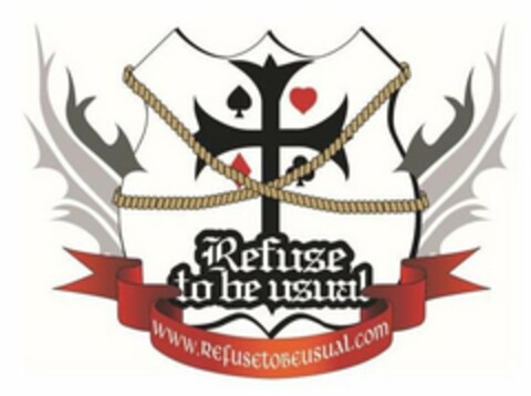 REFUSE TO BE USUAL WWW.REFUSETOBEUSUAL.COM Logo (USPTO, 07/25/2017)