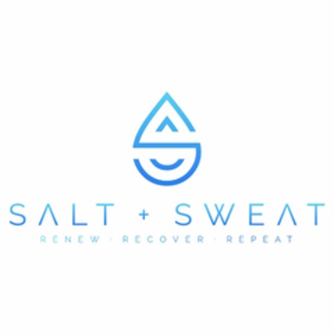 S SALT + SWEAT RENEW · RECOVER · REPEAT Logo (USPTO, 09/13/2018)