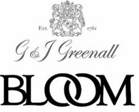 G&J GREENALL BLOOM ALTA PETO EST. 1761 Logo (USPTO, 23.06.2010)