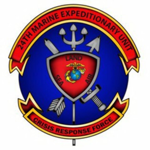 24TH MARINE EXPEDITIONARY UNIT CRISIS RESPONSE FORCE LAND SEA AIR Logo (USPTO, 24.04.2014)