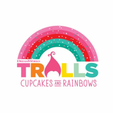 DREAMWORKS TROLLS CUPCAKES AND RAINBOWS Logo (USPTO, 12/03/2014)