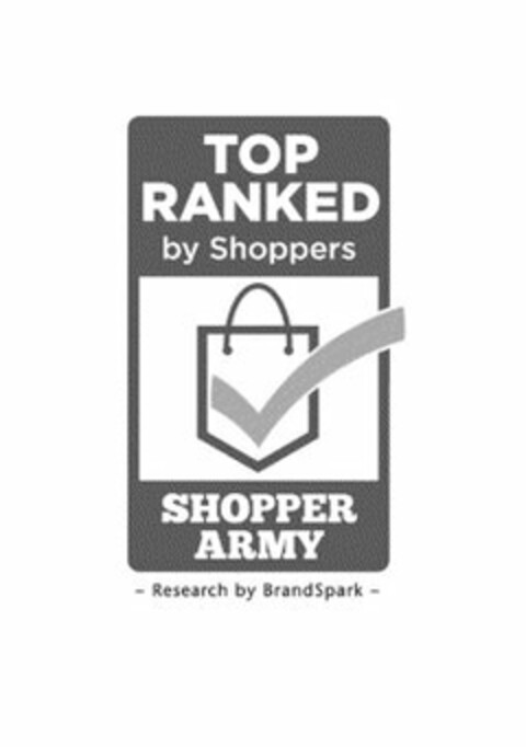 TOP RANKED BY SHOPPERS SHOPPER ARMY RESEARCH BY BRANDSPARK Logo (USPTO, 23.01.2015)