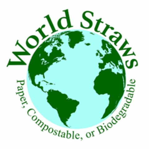 WORLD STRAWS PAPER, COMPOSTABLE, OR BIODEGRADABLE Logo (USPTO, 02.08.2019)