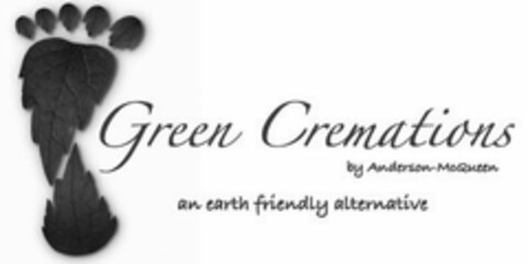 GREEN CREMATIONS BY ANDERSON-MCQUEEN AN EARTH FRIENDLY ALTERNATIVE Logo (USPTO, 06/22/2011)