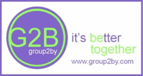 GROUP2BY, G2B, G2B, GROUP2BY, IT'S BETTER TOGETHER, WWW.GROUP2BY.COM Logo (USPTO, 07/23/2015)