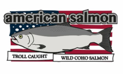 AMERICAN SALMON TROLL CAUGHT WILD COHO SALMON Logo (USPTO, 10/25/2017)