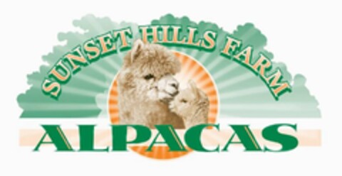 SUNSET HILLS FARM ALPACAS Logo (USPTO, 02/05/2009)