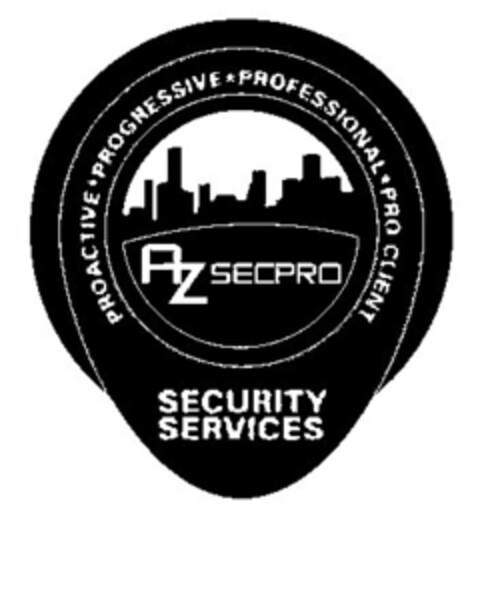 PROACTIVE PROGRESSIVE PROFESSIONAL PRO CLIENT AZ SECPRO SECURITY SERVICES Logo (USPTO, 29.10.2010)