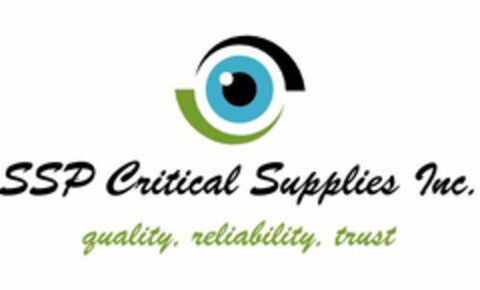 SSP CRITICAL SUPPLIES INC. QUALITY. RELIABILITY. TRUST Logo (USPTO, 21.05.2012)