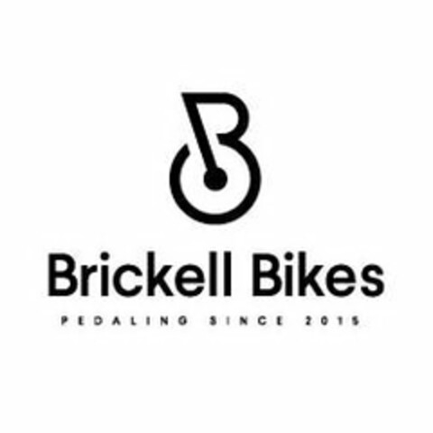 B BRICKELL BIKES PEDALING SINCE 2015 Logo (USPTO, 10/07/2019)