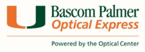 U BASCOM PALMER OPTICAL EXPRESS POWERED BY THE OPTICAL CENTER Logo (USPTO, 12/03/2019)