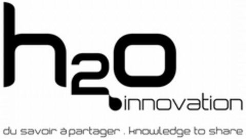 H2O INNOVATION DU SAVOIR À PARTAGER.KNOWLEDGE TO SHARE Logo (USPTO, 01/13/2009)