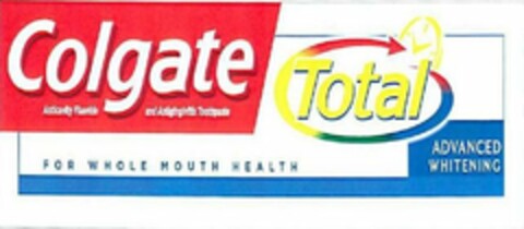 COLGATE TOTAL FOR WHOLE MOUTH HEALTH ANTICAVITY FLUORIDE AND ANTIGINGIVITIS TOOTHPASTE ADVANCED WHITENING Logo (USPTO, 06/18/2010)