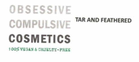 OBSESSIVE COMPULSIVE COSMETICS 100% VEGAN & CRUELTY-FREE TAR AND FEATHERED Logo (USPTO, 14.12.2012)