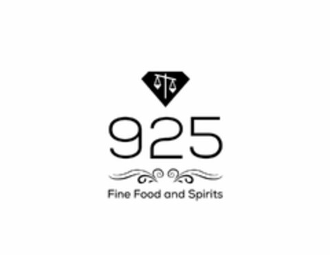 925 FINE FOOD AND SPIRITS Logo (USPTO, 31.03.2015)