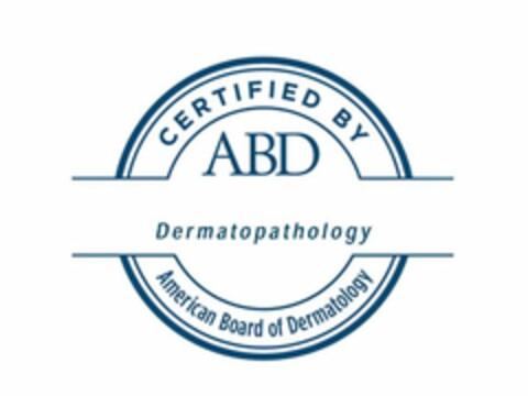 CERTIFIED BY ABD DERMATOPATHOLOGY AMERICAN BOARD OF DERMATOLOGY Logo (USPTO, 03.12.2015)