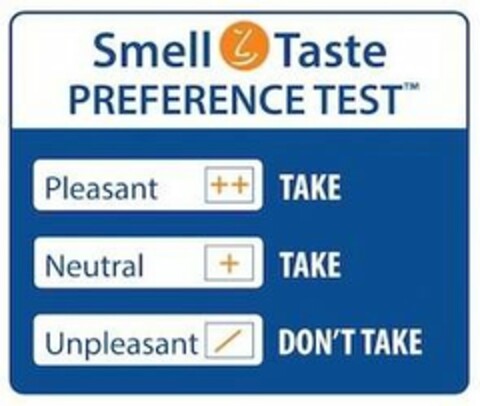 SMELL TASTE PREFERENCE TEST, PLEASANT, NEUTRAL, UNPLEASANT, TAKE, TAKE DON'T TAKE Logo (USPTO, 21.07.2020)