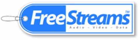 FREESTREAMS AUDIO - VIDEO - DATA Logo (USPTO, 02/20/2012)