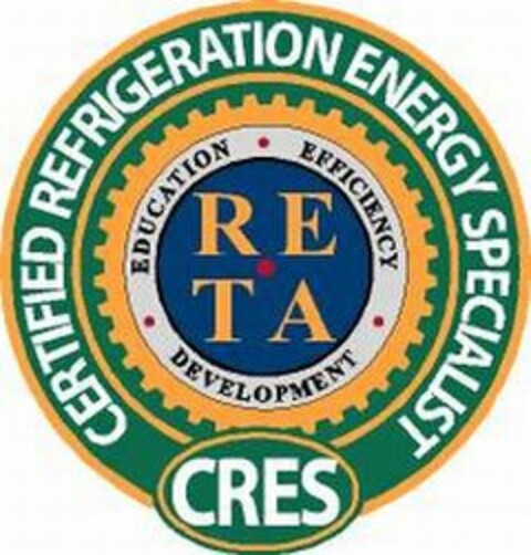 CRES CERTIFIED REFRIGERATION ENERGY SPECIALIST EDUCATION EFFICIENCY DEVELOPMENT RETA Logo (USPTO, 10.09.2013)