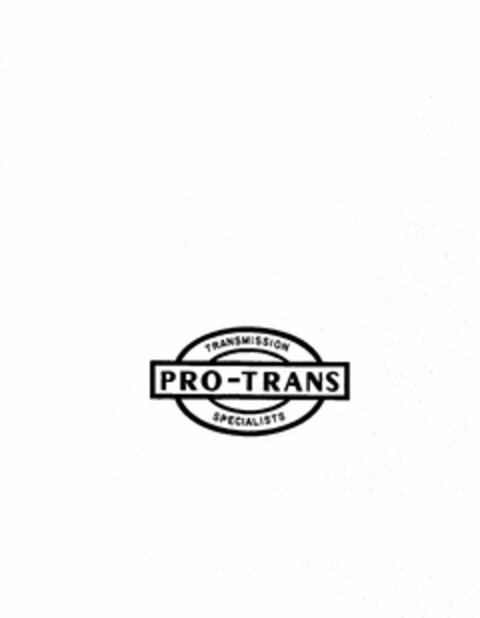 PRO-TRANS TRANSMISSION SPECIALISTS Logo (USPTO, 04.03.2016)