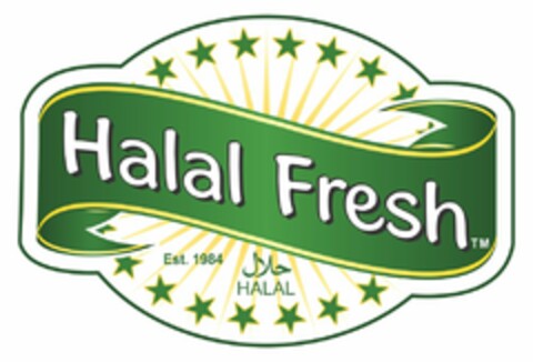 HALAL FRESH EST. 1984 HALAL Logo (USPTO, 06/16/2017)