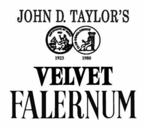 JOHN D. TAYLOR'S VELVET FALERNUM  CERTIFICATE OF MERIT 1923 CLUB OENOLOGIQUE 1980 Logo (USPTO, 28.06.2018)