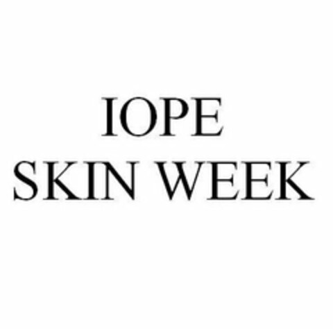 IOPE SKIN WEEK Logo (USPTO, 02/22/2019)