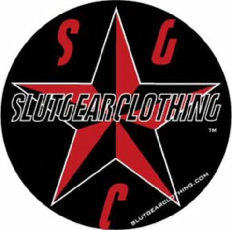 S G C SLUT GEAR CLOTHING SLUTGEARCLOTHING.COM Logo (USPTO, 03.05.2009)