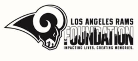 LOS ANGELES RAMS FOUNDATION IMPACTING LIVES. CREATING MEMORIES. Logo (USPTO, 08/08/2016)