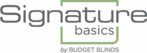 SIGNATURE BASICS BY BUDGET BLINDS Logo (USPTO, 17.10.2017)