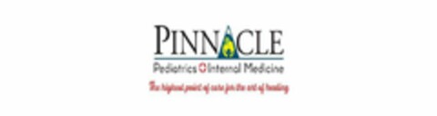 PINNACLE PEDIATRICS INTERNAL MEDICINE THE HIGHEST POINT OF CARE FOR THE ART OF HEALING Logo (USPTO, 11.12.2017)