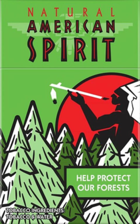 NATURAL AMERICAN SPIRIT HELP PROTECT OUR FORESTS TOBACCO INGREDIENTS: TOBACCO & WATER Logo (USPTO, 14.01.2020)