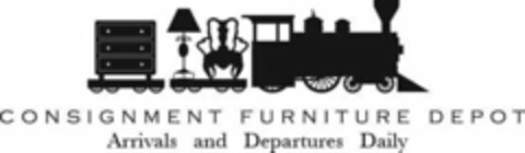 CONSIGNMENT FURNITURE DEPOT ARRIVALS AND DEPARTURES DAILY Logo (USPTO, 03/23/2010)