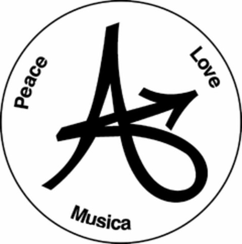 PEACE LOVE & MUSICA Logo (USPTO, 19.10.2011)