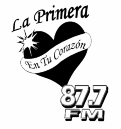 LA PRIMERA EN TU CORAZON 87.7 FM Logo (USPTO, 01.08.2013)