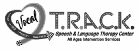 VOCAL T.R.A.C.K. SPEECH & LANGUAGE THERAPY CENTER ALL AGES INTERVENTION SERVICES Logo (USPTO, 11/09/2016)