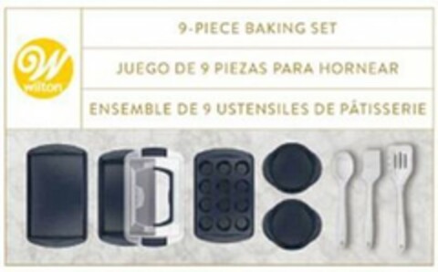 W WILTON 9 - PIECE BAKING SET JUEGO DE 9 PIEZAS PARA HORNEAR ENSEMBLE DE 9 USTENSILES DE PATISSERIE Logo (USPTO, 09/25/2019)