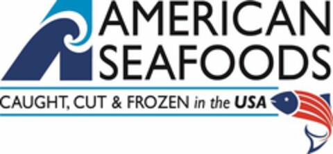 A AMERICAN SEAFOODS CAUGHT, CUT & FROZEN IN THE USA Logo (USPTO, 09/12/2014)