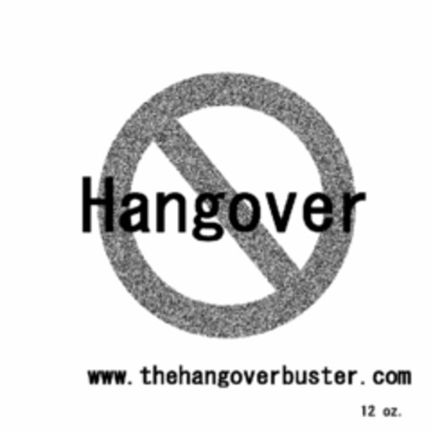 HANGOVER WWW.THEHANGOVERBUSTER.COM 12 OZ. Logo (USPTO, 19.04.2016)