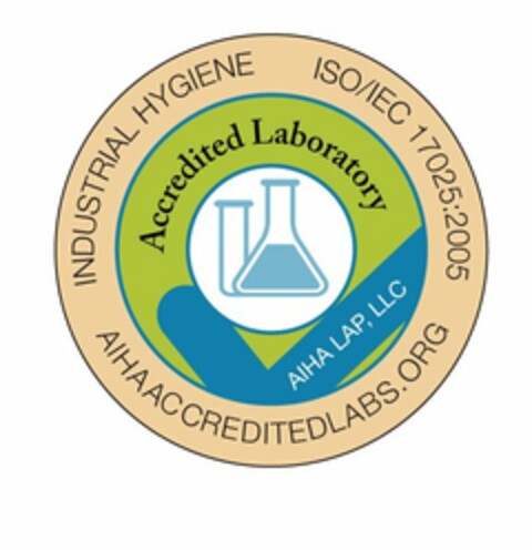 INDUSTRIAL HYGIENE ISO/IEC 17025:2005 AIHAACCREDITEDLABS.ORG ACCREDITED LABORATORY AIHA LAP, LLC Logo (USPTO, 03/23/2017)