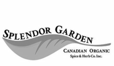 SPLENDOR GARDEN CANADIAN ORGANIC SPICE & HERB CO. INC. Logo (USPTO, 12.02.2020)