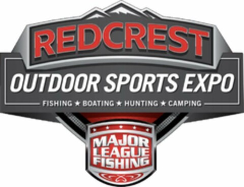 REDCREST OUTDOOR SPORTS EXPO FISHING BOATING HUNTING CAMPING MAJOR LEAGUE FISHING Logo (USPTO, 22.04.2020)