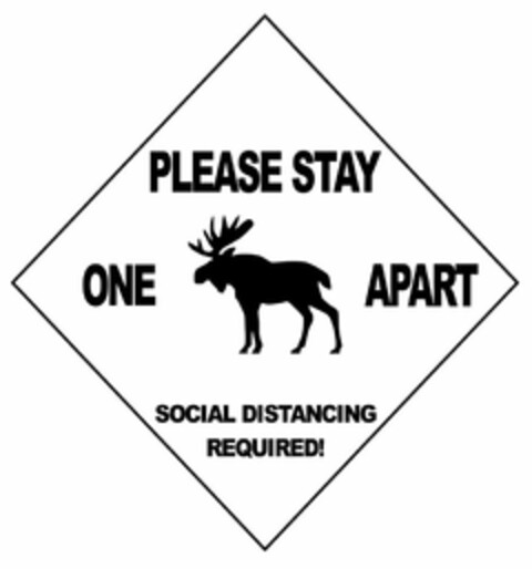 PLEASE STAY ONE APART SOCIAL DISTANCING REQUIRED Logo (USPTO, 13.05.2020)