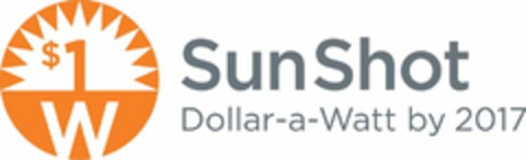 $1W SUNSHOT DOLLAR-A-WATT BY 2017 Logo (USPTO, 25.01.2011)