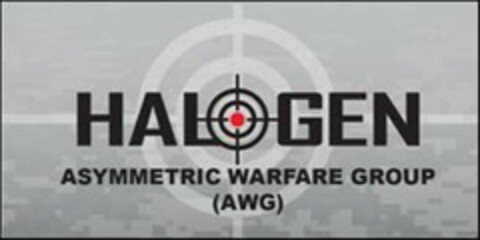 HALOGEN ASYMMETRIC WARFARE GROUP (AWG) Logo (USPTO, 14.07.2014)