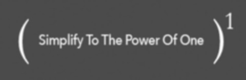 (SIMPLIFY TO THE POWER OF ONE)1 Logo (USPTO, 10/17/2014)