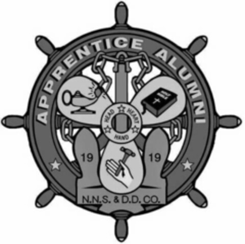 APPRENTICE ALUMNI HEAD HEART HAND 1919 N.N.S. & D.D. CO. Logo (USPTO, 02/09/2016)