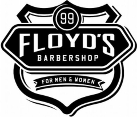 99 FLOYD'S BARBERSHOP FOR MEN & WOMEN Logo (USPTO, 08.08.2016)